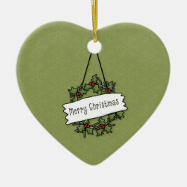 Cerâmica Ornamento de Fera de Natal Feliz