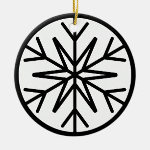 Cerâmica Ornamento de Feriado de Neve Preto e Branco Negrit