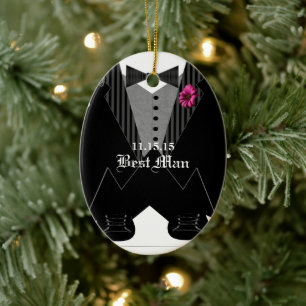 Cerâmica Ornamento de Feriado Tuxedo de Melhor Homem