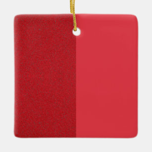 Cerâmica Ornamento de Feriado Vermelho de Textura Dividida