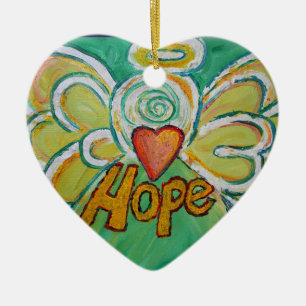 Cerâmica Ornamento de Feriados de Arte de Anjo Esperança