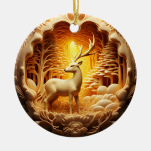 Cerâmica Ornamento de Férias de Natal Dourado