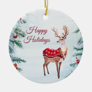 Cerâmica Ornamento de férias de Reindeer