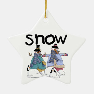Cerâmica Ornamento de Férias Snowmen e Pinguins