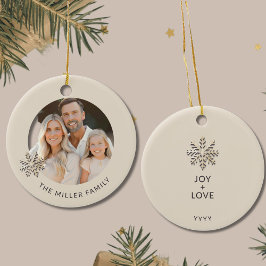 Cerâmica Ornamento de Floco de Neve de Foto Personalizado d