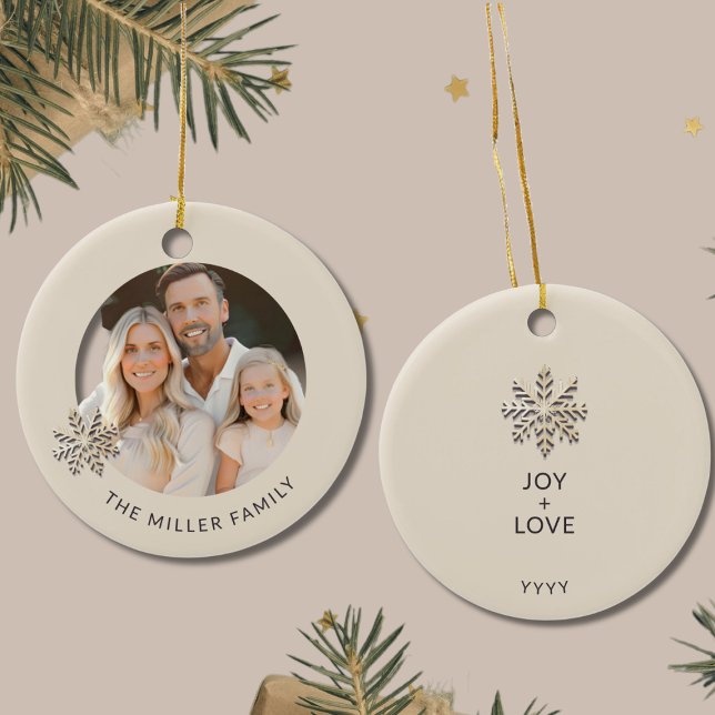 Cerâmica Ornamento de Floco de Neve de Foto Personalizado d (Criador carregado)