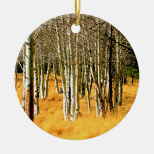 Cerâmica ornamento de floresta de aspen