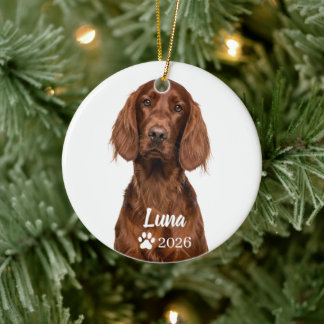 Cerâmica Ornamento de Foto de Irish Setter Personalizado, C