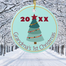 Ornamento de Foto de Natal de 1rua da vovó