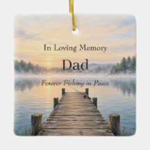 Ornamento de Foto Memorial Personalizado de Pesca