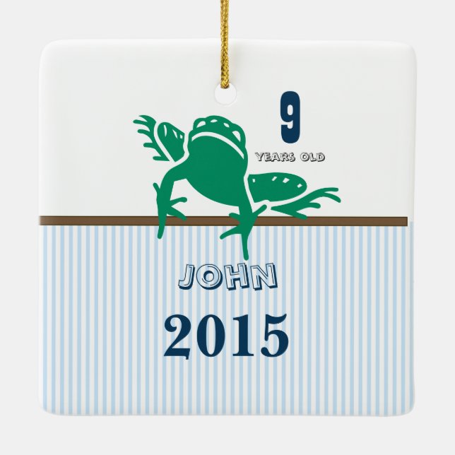 Cerâmica Ornamento de Fotografias com Strike de Sapo Verde  (Verso)