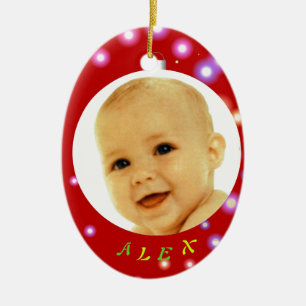 Cerâmica Ornamento de Fotografias da Bola de Natal