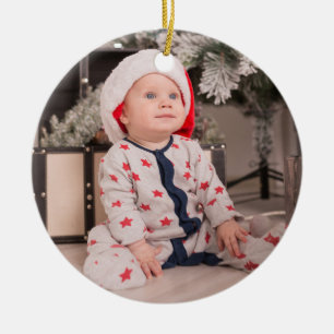 Cerâmica Ornamento de Fotografias do Primeiro Natal Persona