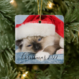 Cerâmica Ornamento de Fotografias Natal 2022