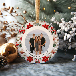 Cerâmica Ornamento de Fotos da Família Natal Elegante