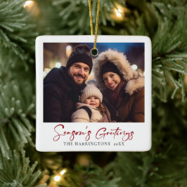 Cerâmica Ornamento de Fotos da Família Natal Elegante Mínim