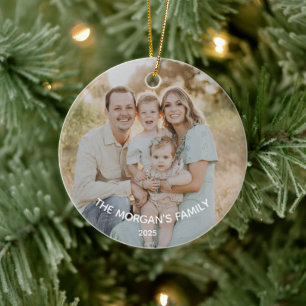 Cerâmica Ornamento de Fotos da Família Personalizada