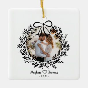 Cerâmica Ornamento de Fotos de Amor, Casado Elegante