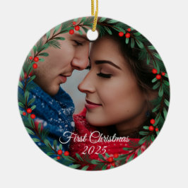 Cerâmica Ornamento de Fotos de Natal