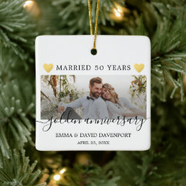 Cerâmica Ornamento de Fotos de Natal de Casamento de 50 ano