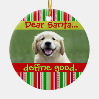Cerâmica Ornamento de Fotos de Natal de Gato ou Cão Cachorr