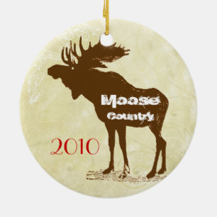 Cerâmica Ornamento de Fotos de Natal em Moose Country