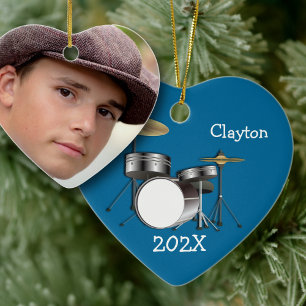 Cerâmica Ornamento de Fotos de Natal Personalizado para Dru