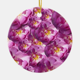 Cerâmica Ornamento de Fotos de Rosas Rosa