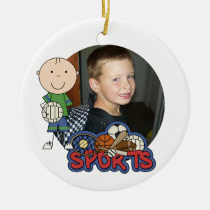 Cerâmica Ornamento de Fotos Personalizado de Voleibol