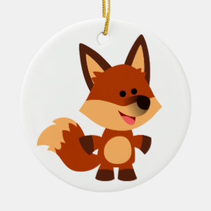 Cerâmica Ornamento de Fox de Cartoon Innocent Bonito
