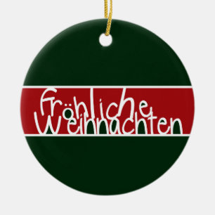 Cerâmica Ornamento de Frohliche Weihnachten