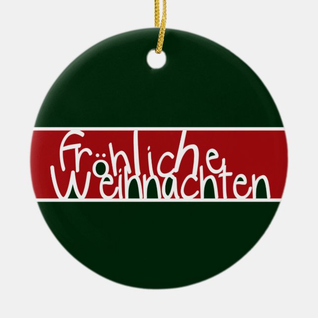 Cerâmica Ornamento de Frohliche Weihnachten (Frente)