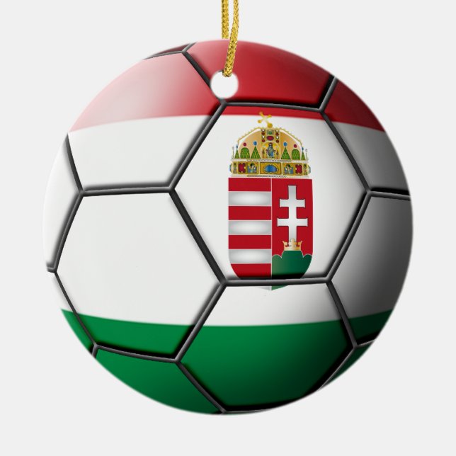 Cerâmica Ornamento de Futebol da Hungria (Frente)