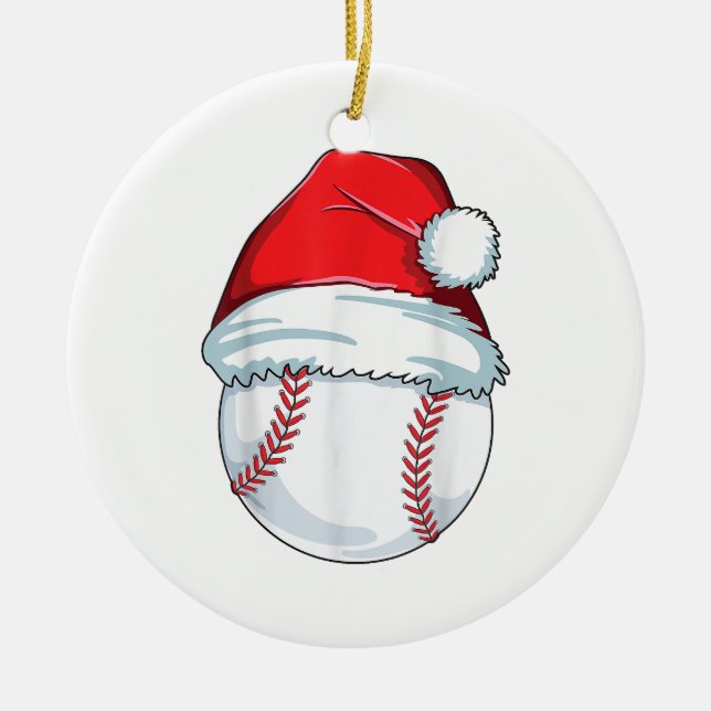 Cerâmica Ornamento de Garotos da Bola Santa Hat de Baseball (Frente)