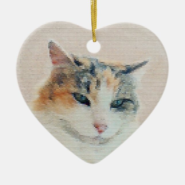 Cerâmica Ornamento de Gatinho Cortês (Frente)