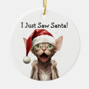 Cerâmica Ornamento de Gato de Natal
