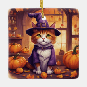 Cerâmica ornamento de gato do halloween #8