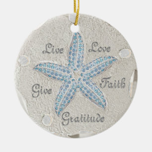Cerâmica Ornamento de Gem de Starfish Dólar de Areia