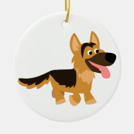 Cerâmica Ornamento de German shepherd de Cartoon em Cute