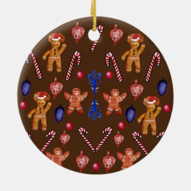 Cerâmica Ornamento de Gingerbird Man (Traseira)