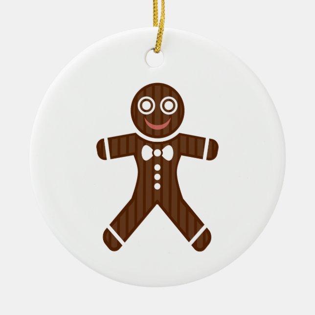 Cerâmica Ornamento de Gingerbird Man (Frente)