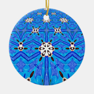 Cerâmica ornamento de grade de matriz azul