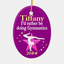 Cerâmica ORNAMENTO DE GYMNAST DE NATAL PERSONALIZADO bonito