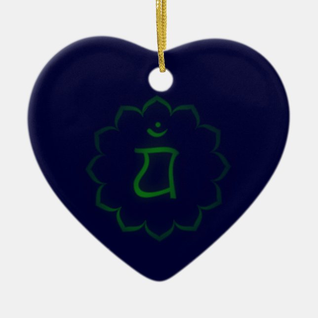 Cerâmica Ornamento de Heart Chakra (Frente)