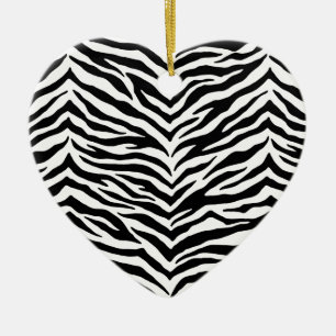 Cerâmica Ornamento de Heart Zebra