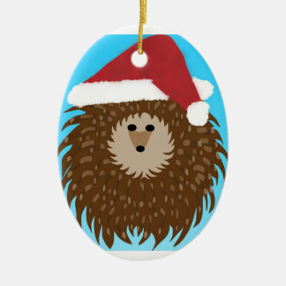 Cerâmica Ornamento de Hedgie do papai noel