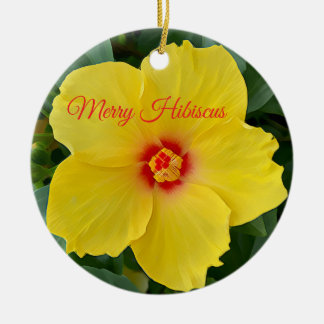 Cerâmica Ornamento de Hibiscus Amarelo