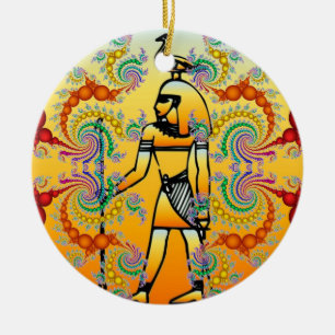 Cerâmica Ornamento de Hieroglifos Egípcios