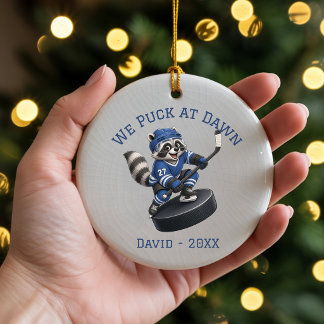 Cerâmica Ornamento de Hóquei Guaxinim Personalizado We Puck