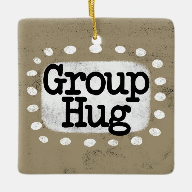 Cerâmica Ornamento de Hug de Grupo (Frente)